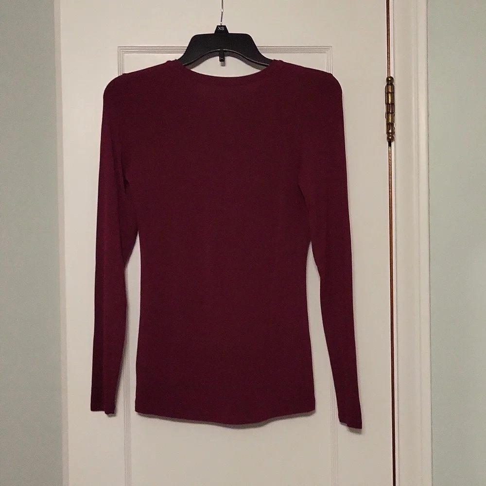 Cuddl Duds long sleeve top, maroon color - Picture 3 of 4